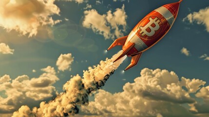 The rocket of technology fuels Bitcoins rise disrupting traditional banking systems in the digital realm