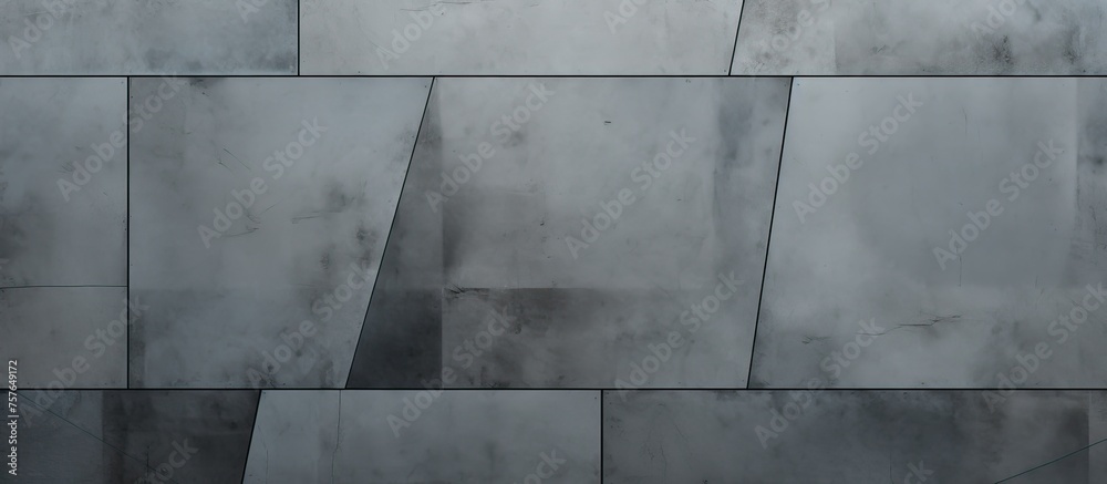 Poster a close up of a grey wall with a rectangular geometric pattern made of composite material. the paral