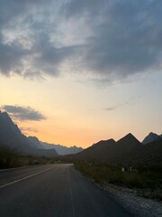 sunset in the mountains