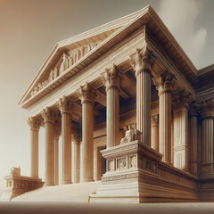 Obraz premium empty ancient roman/greek architecture arches and pillars