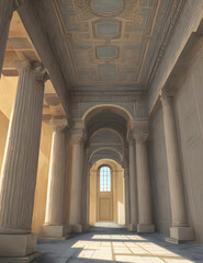 empty ancient roman/greek architecture arches and pillars