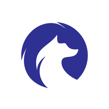 Fox circle icon vector logo design template.