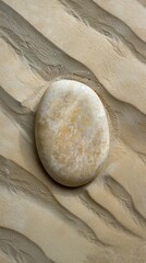 Fototapeta na wymiar A smooth polished stone centered on a textured