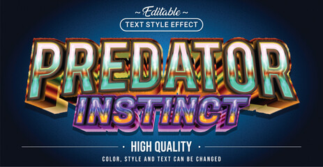 Editable text style effect - Predator Instinct text style theme.
