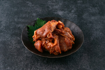 豚肉　味噌漬け　皿盛り　生肉 Pork