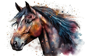 head Watercolor horse's portrait