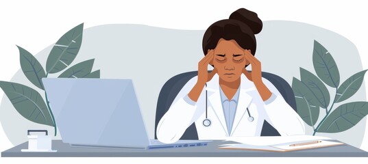 Depressed surgeon and woman reacting to clinic news, healthcare anxiety and mental health issues