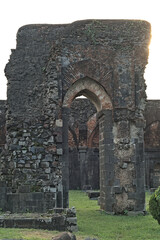 side view of wall of a historic mosque in India