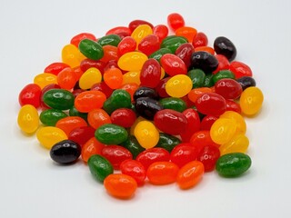 Pile of jelly beans isolated on a white background