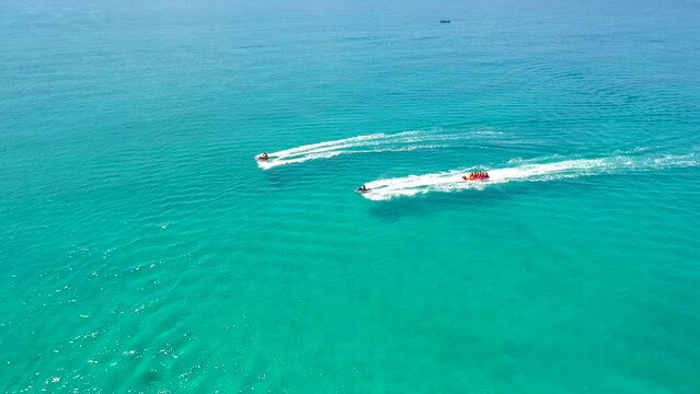 Aerial image of games on the sea in Ninh Van, Ninh Hoa, Khanh HoaAerial image of games on the sea in Ninh Van, Ninh Hoa, Khanh Hoa