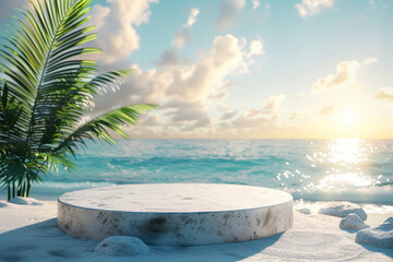 Beach podium mockup display 