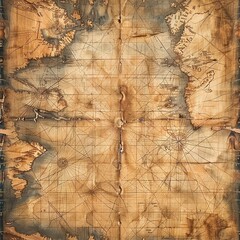 Old Nautical Charts: The art and history of ancient maritime navigation. For Seamless Pattern, Fabric Pattern, Tumbler Wrap, Mug Wrap.