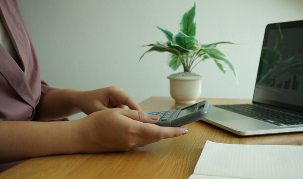 Auditor or internal revenue service staff , Business woman checking annual financial statement of company. Audit concept