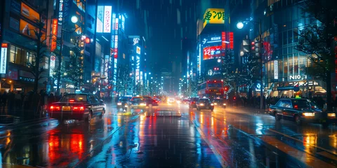 Poster Neon city lights in Tokyo, Japan  © rouda100