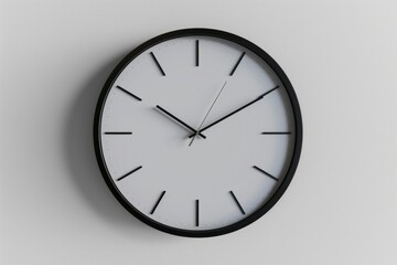 Minimalist wall clock, combining functionality with sleek design, on isolated white background, Generative AI