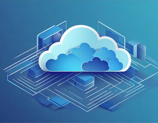 Cloud icon template. Cloud computing data storage services.