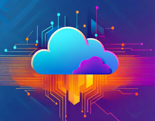 Cloud icon template. Cloud computing data storage services.