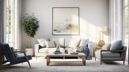 Fotobehang Modern trendy living room interior design  © Faisal