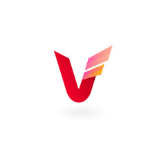 Simple letter V logo and wing icon, red color, business logos