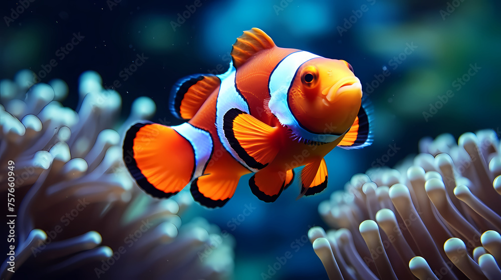 Wall mural clownfish on coral reef