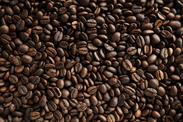 Close-up of roasted coffee beans