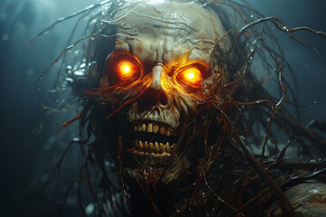 An aquatic demonic being inhabit in water, monstrous humanoid creature, ghoul, 