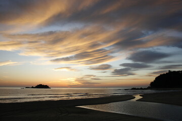 sunset on the beach, Golden Sunrise