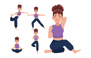 People in poses of yoga 