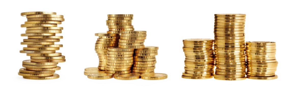 gold coin stack isolated on white - Powered by Adobe