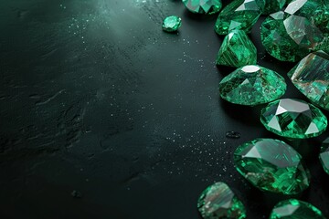 Jeweled Harmony: Emerald on Black Shine with a Symphony of Natural Gemstones 