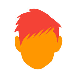 vector red color men's hairstyle