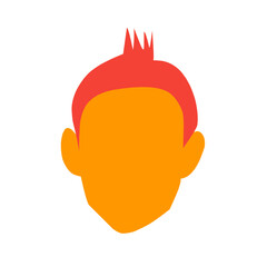 vector red color men's hairstyle