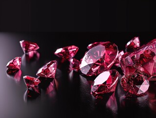 Radiant Gems: A Symphony of Nature's Colors - Amethyst, Lapis Lazuli, Rose Quartz, Citrine, Ruby, Amazonite, Moonstone, Labradorite, Chalcedony, Blue Topaz on a Black Shine Background