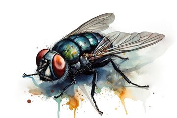 plain watercolor painting background fly