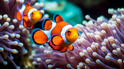 clownfish in sea anemone