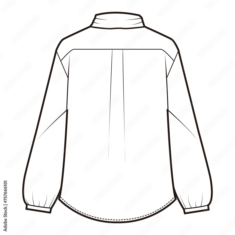 Wall mural Bow Collar Shirt Flat Sketch Vector Design Illustration.