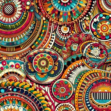 Colorful Native American fabric, background image.