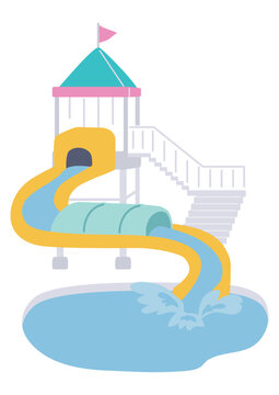 recommend clip art: ウォータースライダーとプールのイラスト