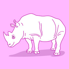 Rhinoceros style sketch illustration hand drawn vector