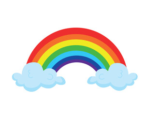 weather rainbow with clouds