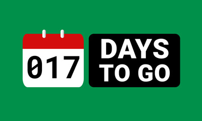 17 days to go last countdown. seventeen days go sale price offer promo deal timer, 17 days only