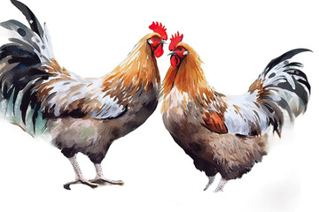 Animal painting Watercolor Annual 2560 chicken