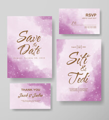 Wedding invitation with abstract watercolor background