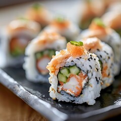 A diverse array of traditional Japanese foods and dishes on a table.