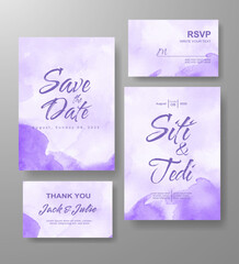 Wedding invitation with abstract watercolor background