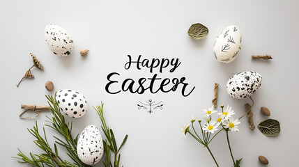 easter eggs on a white