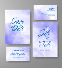 Wedding invitation with abstract watercolor background
