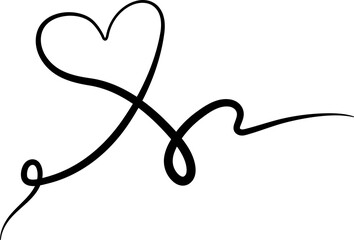 Heart continuous line drawing, love, romance, wedding