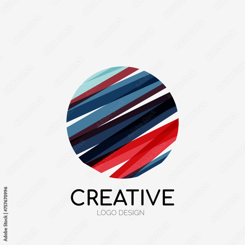 Poster Modern abstract logo design. Geometric vector art. Clean overlapping lines and abstract shapes. Perfect for modern brand