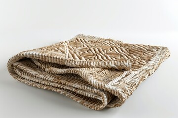 3D Render of a cozy rug, enhancing the warmth and comfort of any living space, on isolated white background, Generative AI